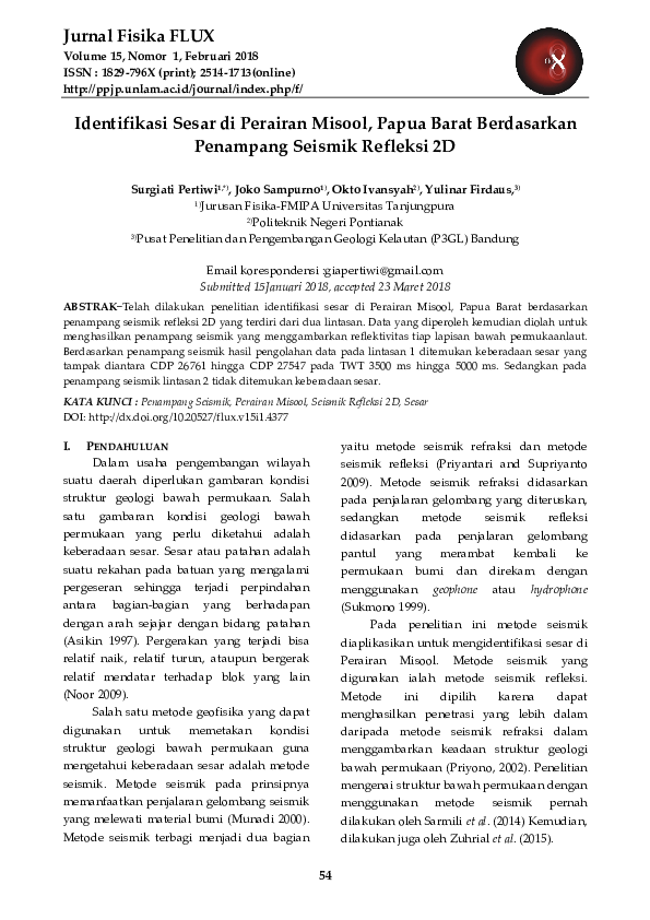(PDF) Identifikasi Sesar di Perairan Misool, Papua Barat Berdasarkan ...