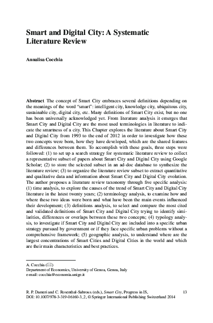(PDF) Smart and Digital City: A Systematic Literature Review