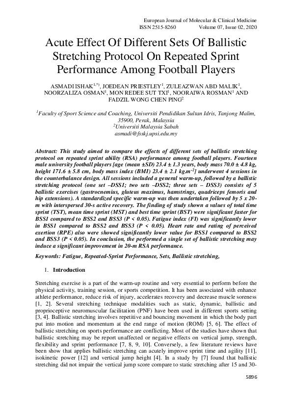 (PDF) Acute Effect Of Different Sets Of Ballistic Stretching Protocol ...