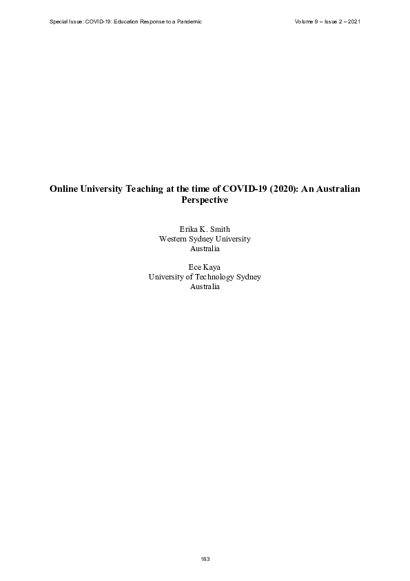 (PDF) Online University Teaching at the time of COVID-19 (2020): An ...