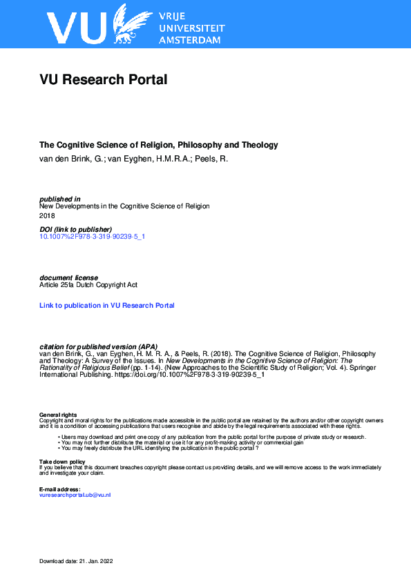 (PDF) Introduction: The Cognitive Science of Religion, Philosophy and ...