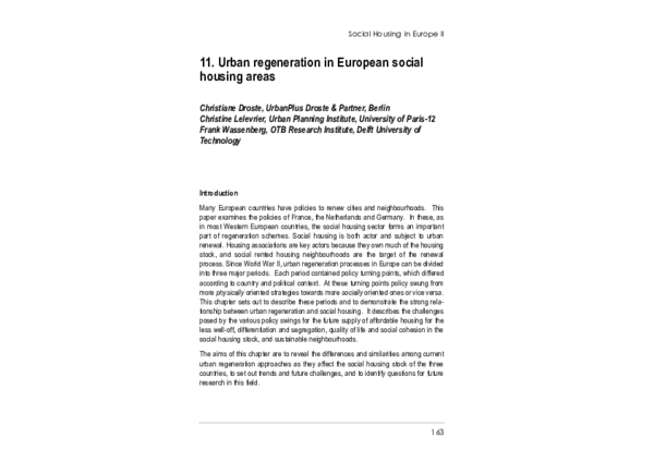 (PDF) Urban regeneration in European social housing areas, Chapter 11