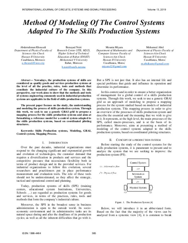 (PDF) Method of Modeling of the Control Systems Adapted to the Skills ...