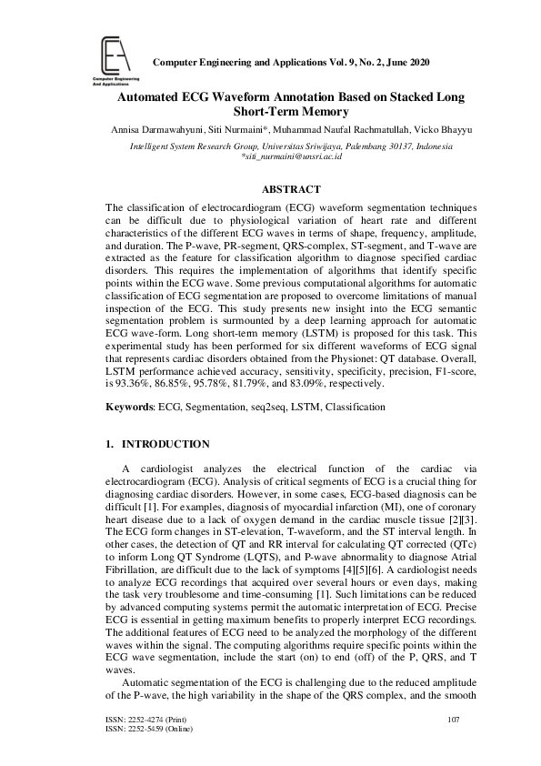 (PDF) Automated ECG Waveform Annotation Based on Stacked Long Short ...
