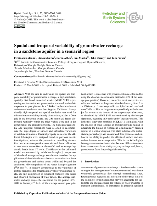 (PDF) Spatial and Temporal Variability of Groundwater Nitrate ...