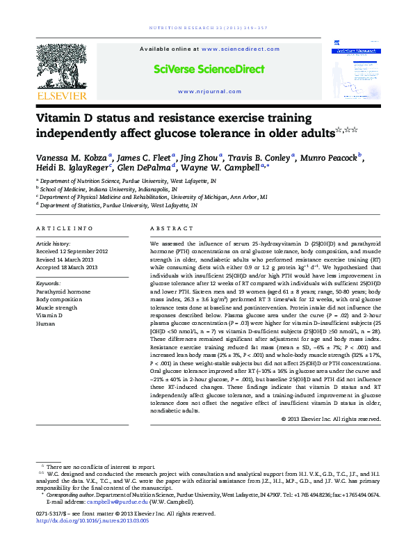 (PDF) Vitamin D status and resistance exercise training independently ...