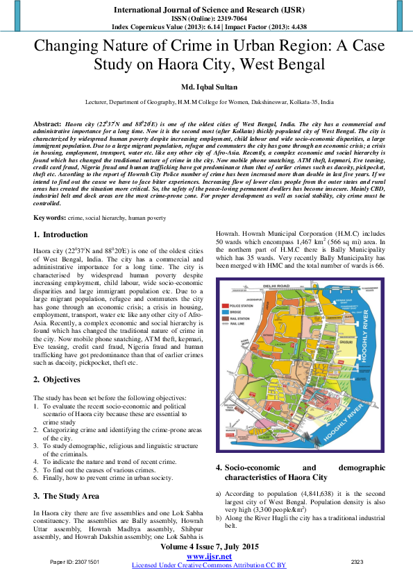 (PDF) Changing Nature of Crime in Urban Region: A Case Study on Haora ...