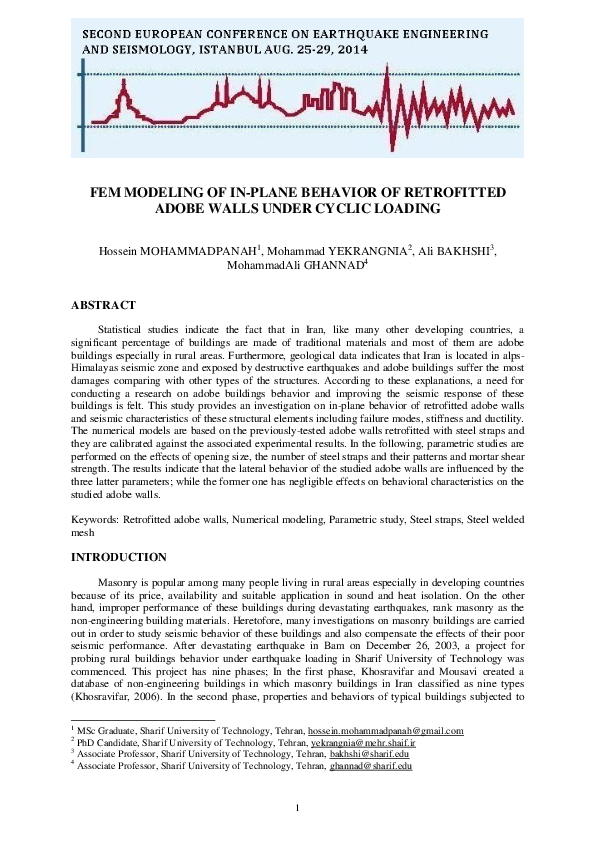 (PDF) Fem Modeling of In-Plane Behavior of Retrofitted Adobe Walls ...