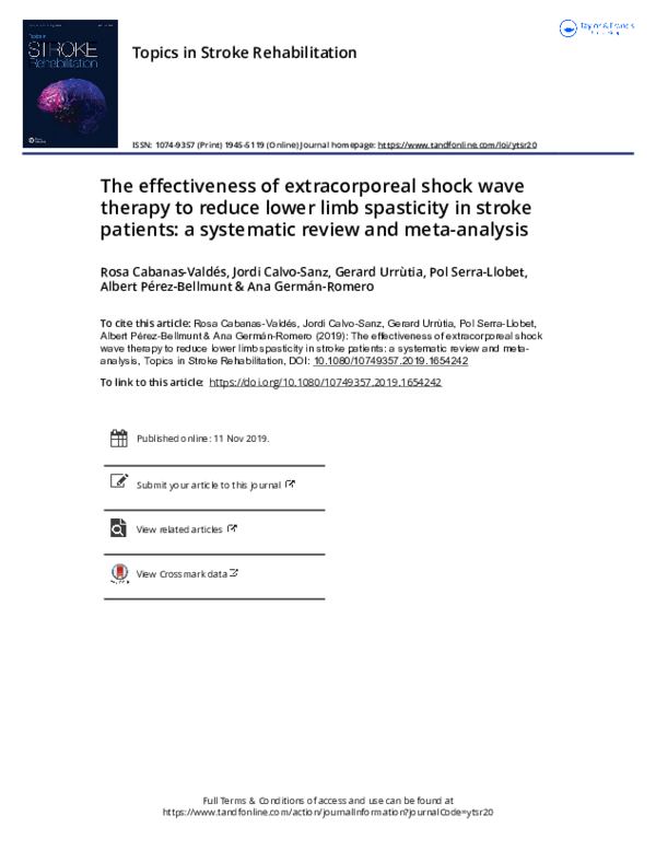 (PDF) The effectiveness of extracorporeal shock wave therapy to reduce ...