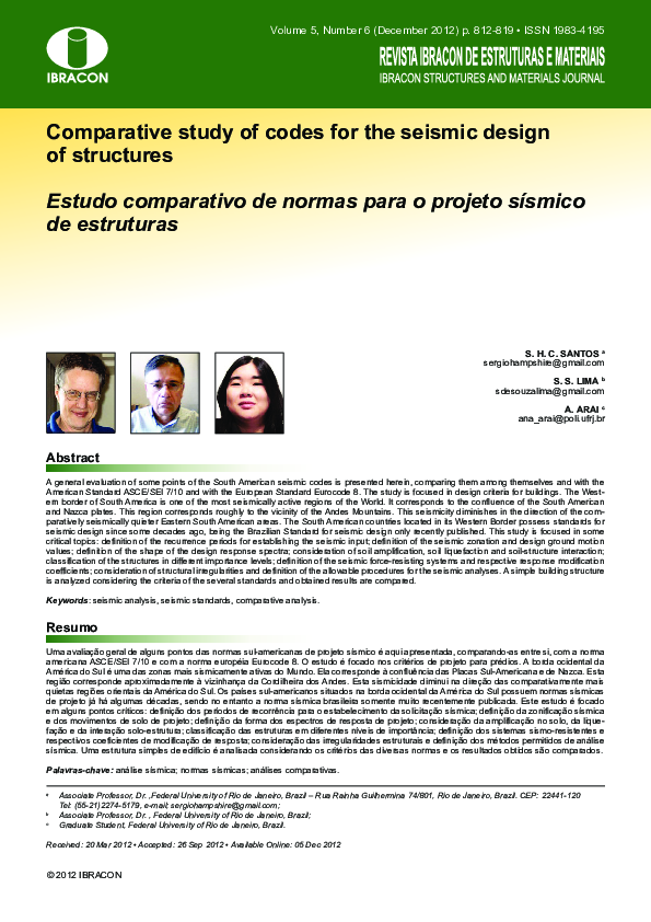 (PDF) Comparative Study of Codes for Seismic Design of Structures