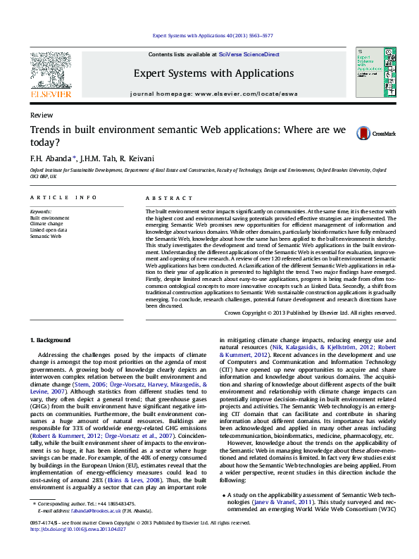 (PDF) Trends in built environment semantic Web applications: Where are ...