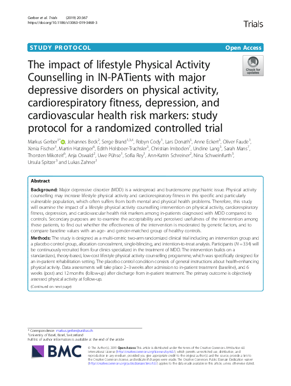 (PDF) The impact of lifestyle Physical Activity Counselling in IN ...
