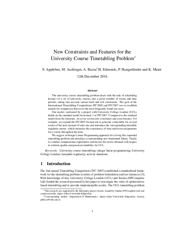 (PDF) New Constraints and Features for the University Course ...