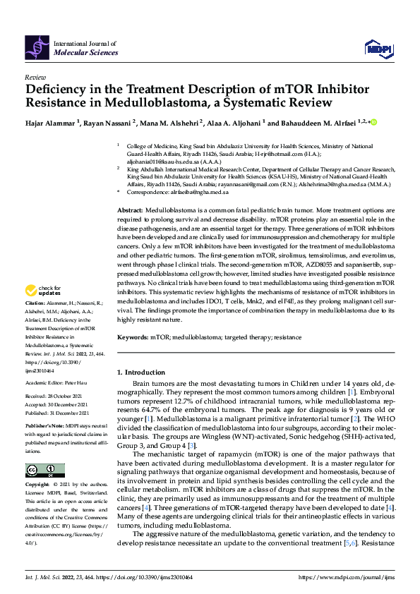 (PDF) Deficiency in the Treatment Description of mTOR Inhibitor ...