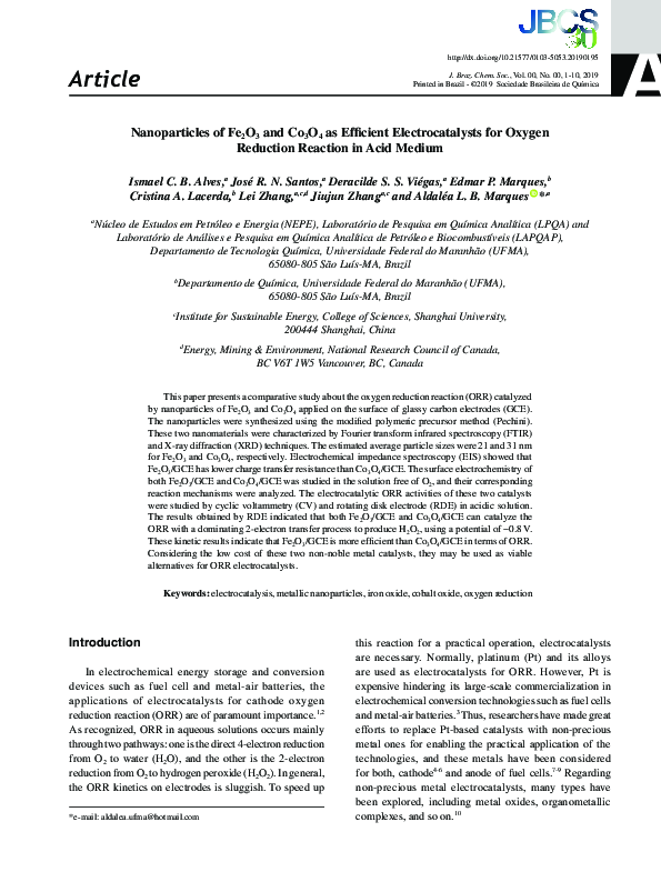 (PDF) Nanoparticles of Fe2O3 and Co3O4 as Efficient Electrocatalysts ...