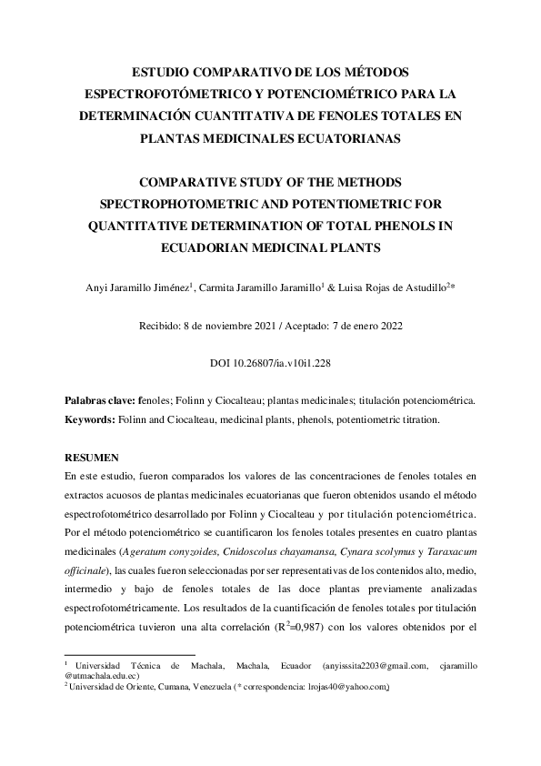 (PDF) COMPARATIVE STUDY OF THE METHODS SPECTROPHOTOMETRIC AND ...
