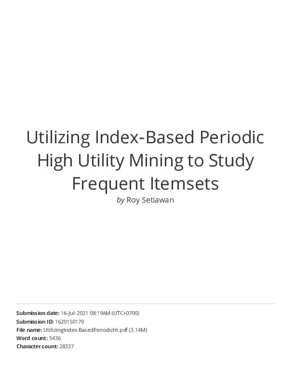 (PDF) Utilizing Index-Based Periodic High Utility Mining to Study ...