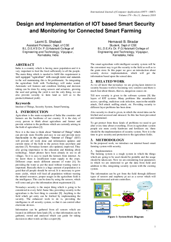 (PDF) Design and Implementation of IOT based Smart Security and ...
