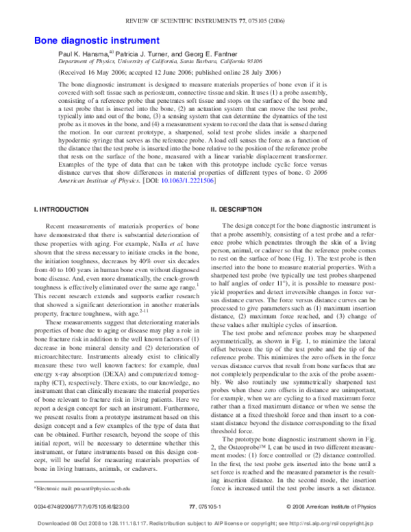 (PDF) Bone diagnostic instrument