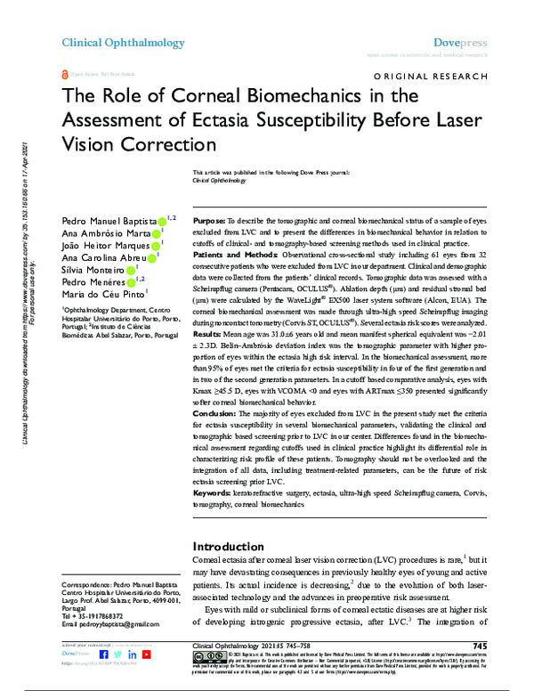 (PDF) The Role of Corneal Biomechanics in the Assessment of Ectasia ...