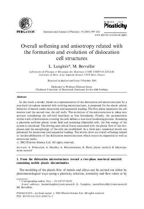 (PDF) Overall softening and anisotropy related with the formation and ...