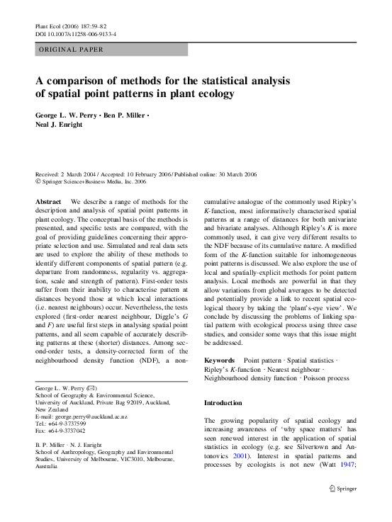 (PDF) A comparison of methods for the statistical analysis of spatial ...