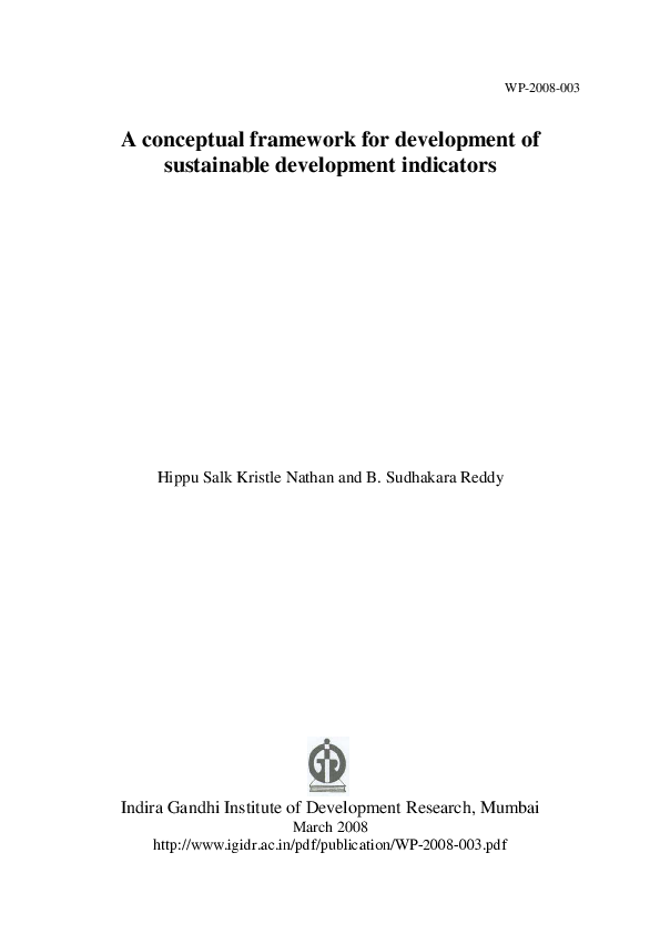 (PDF) A conceptual framework for development of sustainable development ...