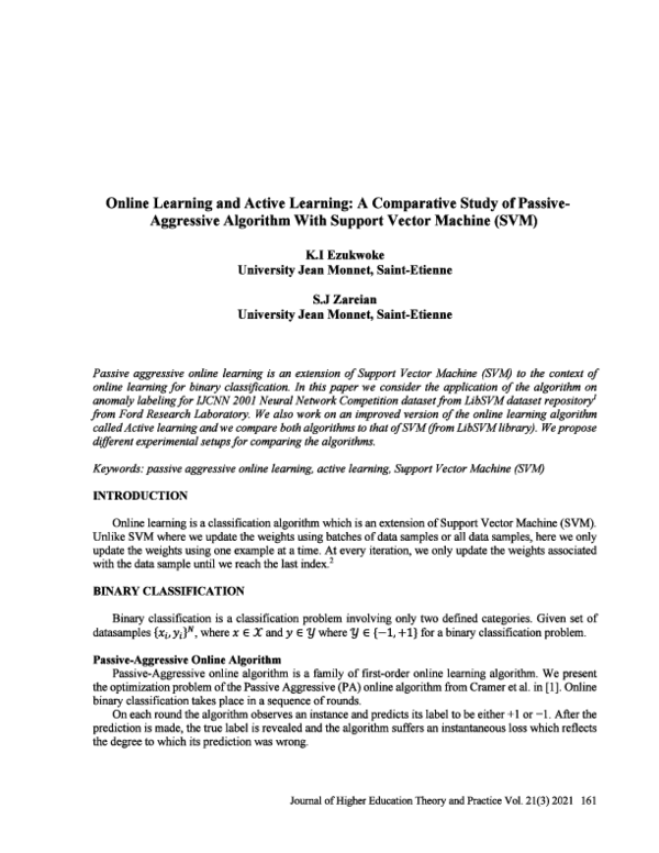 (PDF) Online Learning and Active Learning: A Comparative Study of ...