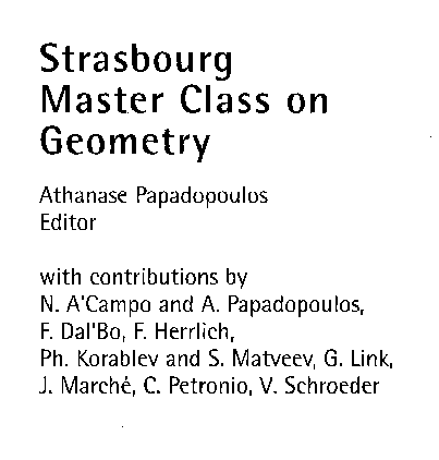 (PDF) Strasbourg Master Class on Geometry
