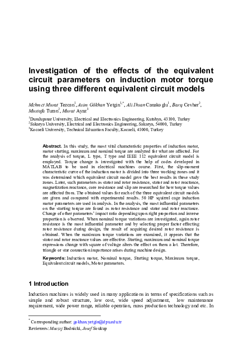 (PDF) Investigation of the effects of the equivalent circuit parameters ...