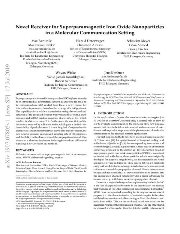 (PDF) Novel Receiver for Superparamagnetic Iron Oxide Nanoparticles in ...