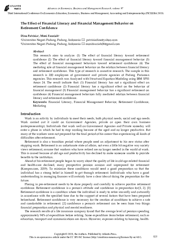 (PDF) The Effect of Financial Literacy and Financial Management ...