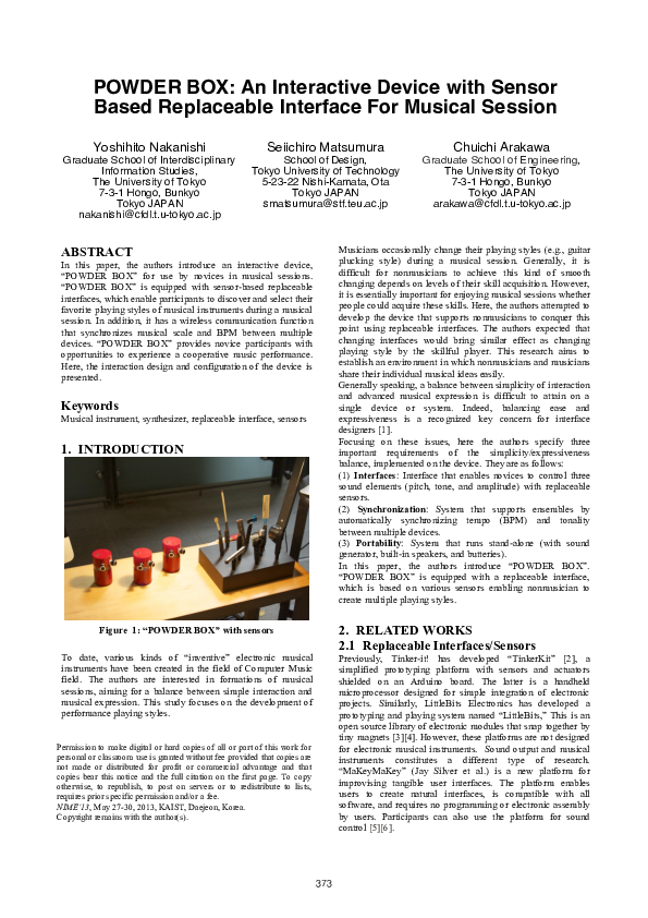 (PDF) POWDER BOX: An Interactive Device with Sensor Based Replaceable ...