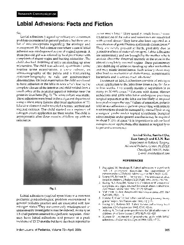 (PDF) Labial adhesions: Facts and fiction
