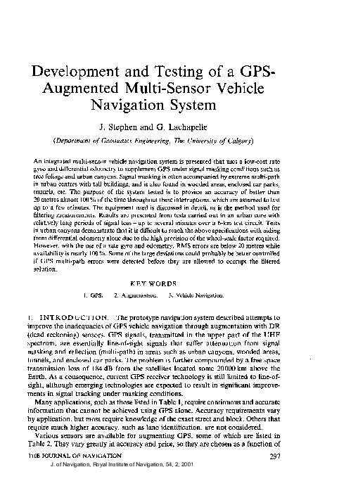 (PDF) Development and Testing of a GPS-Augmented Multi-Sensor Vehicle ...