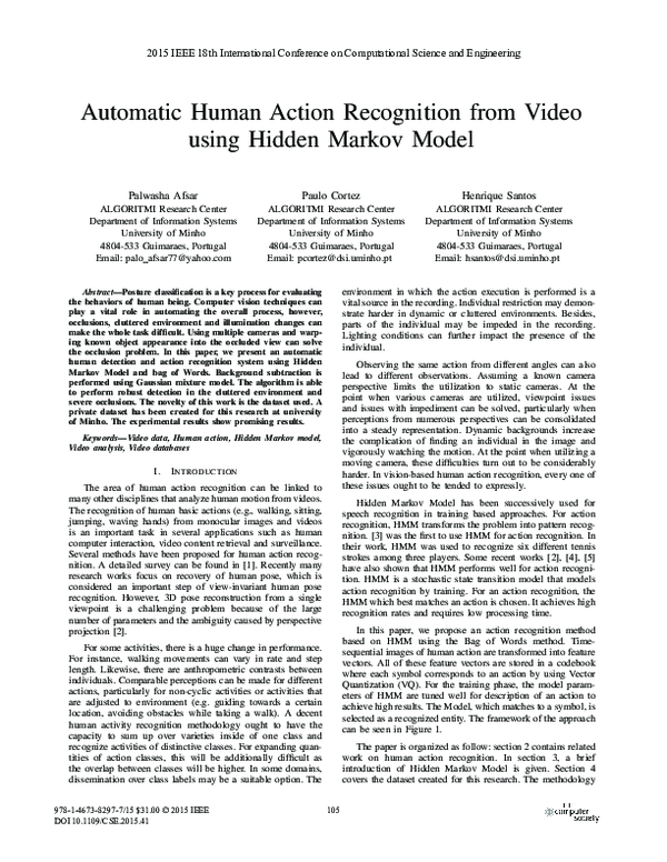 (PDF) Automatic Human Action Recognition from Video Using Hidden Markov ...