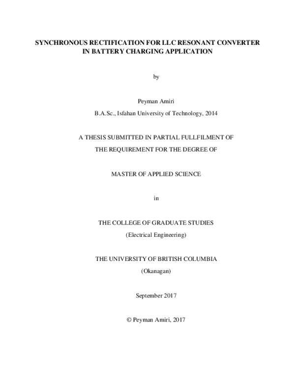 (PDF) Synchronous rectification for LLC resonant converter in battery ...
