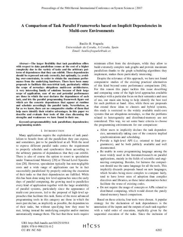 (PDF) A Comparison of Task Parallel Frameworks based on Implicit ...