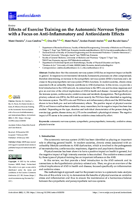 (PDF) Effects of Exercise Training on the Autonomic Nervous System with ...