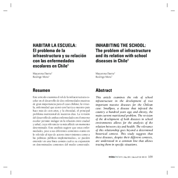 (PDF) INHABITING THE SCHOOL: The problem of infrastructure and its ...