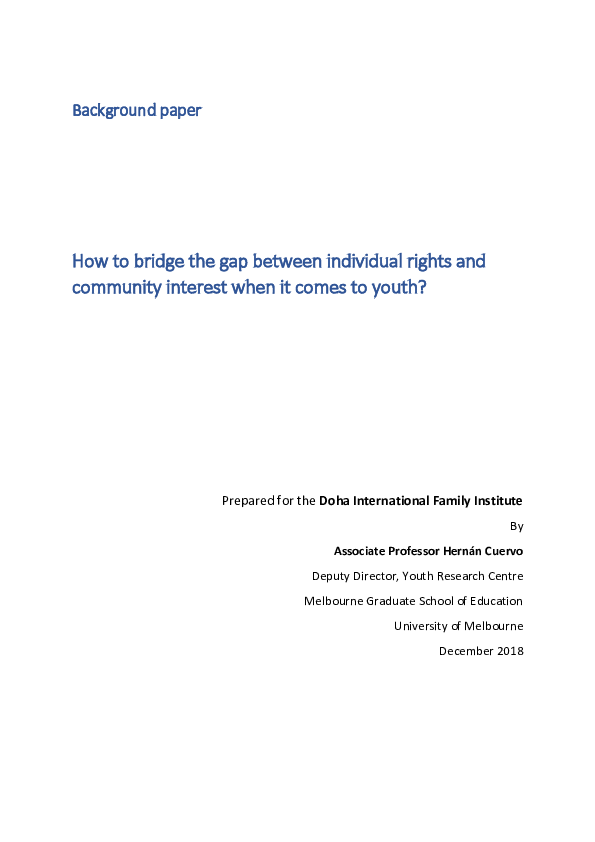 (PDF) How to bridge the gap between individual rights and community ...