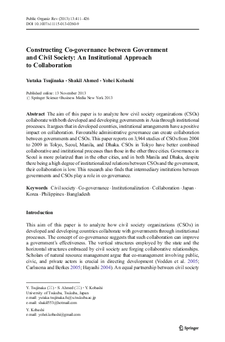 (PDF) Constructing Co-governance between Government and Civil Society ...