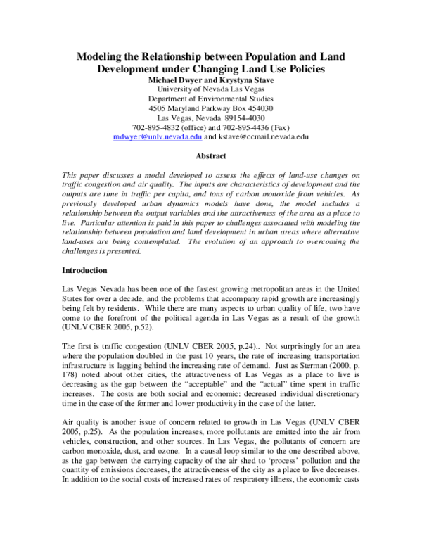 (PDF) Modeling the relationship between population and land development ...