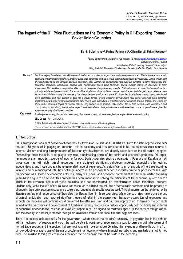 (PDF) The Impact of the Oil Price Fluctuations on the Economic Policy ...