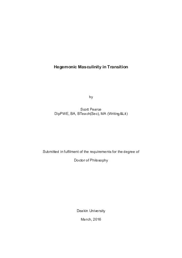 (PDF) Hegemonic masculinity in transition