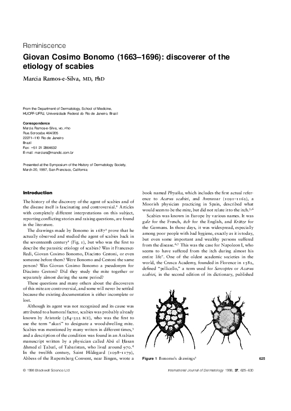 (PDF) Giovan Cosimo Bonomo (16631696) discoverer of the etiology of