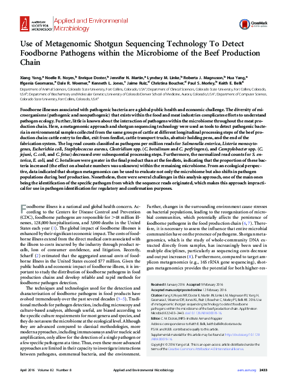 (PDF) Use of metagenomic shotgun sequencing technology to detect ...
