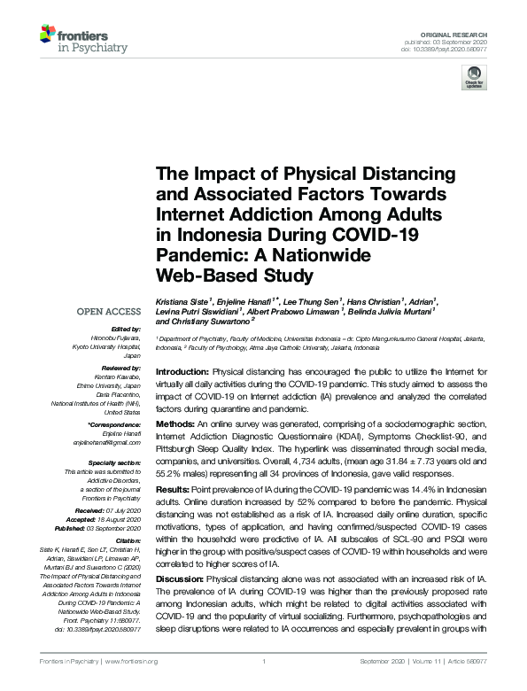 (PDF) The Impact of Physical Distancing and Associated Factors Towards ...