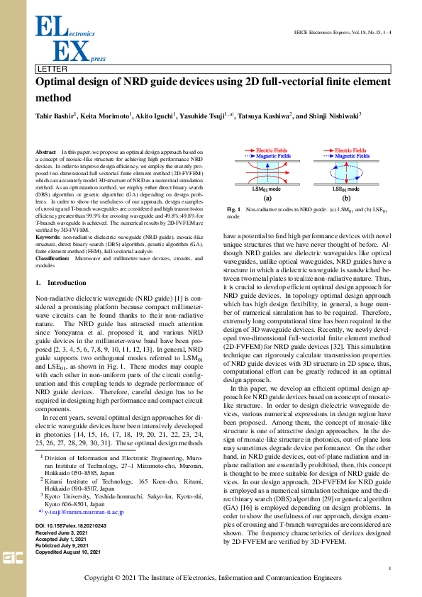 (PDF) Optimal design of NRD guide devices using 2D full-vectorial ...