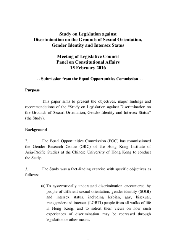 (PDF) Study on legislation against discrimination on the grounds of ...